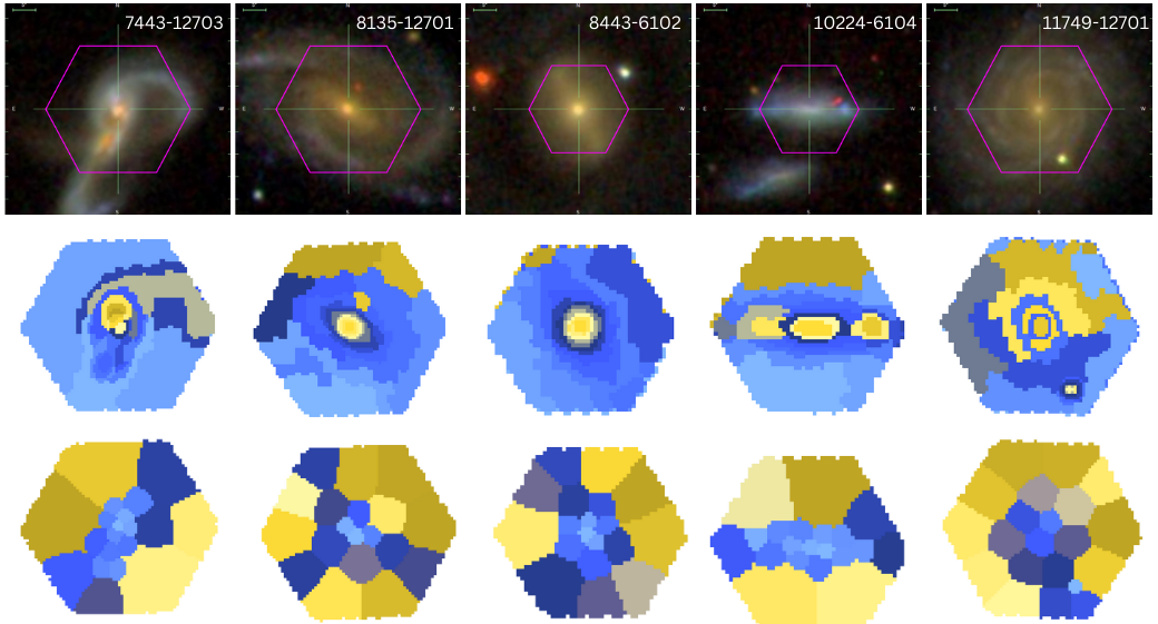 Galaxy images and CAPIVARA spectro-spatial segmentation maps